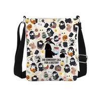 MEIKIUP Plague Doctor Crossbody Bag Plague Dr Movie Gift for Horror Movie Fans Cryptozoology Gifts Gothic Raven Crossbody Purse (P Dr Crossbody-UK)