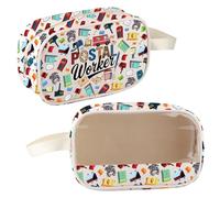 MEIKIUP Postal Worker Gift Mail Carrier Clear Makeup Bag for Women Mailman Gifts Thank You Gift for Postal Worker Cosmetic Bags (Postal Worker Clear Bag-UK)