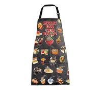 MEIKIUP Ramen Apron Ramen Noodles Gift Funny Pasta Noodles Kitchen Apron Instant Good Vibes Noodles Apron for Pasta Lover Gift (Noodles Apron-UK)