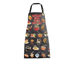 MEIKIUP Ramen Apron Ramen Noodles Gift Funny Pasta Noodles Kitchen Apron Instant Good Vibes Noodles Apron for Pasta Lover Gift (Noodles Apron-UK)