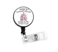 MEIKIUP Respiratory Badge Holder Retractable Clip Pulmonary Embolism Awareness Gifts Funny RT Lung Badge Reel Nursing Gifts (Respiratory Badge-UK)