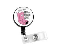 MEIKIUP Respiratory Therapist Badge Lung Therapist Gift RT Nurse Student Graduation Gifts You Take My Breath Away Badge Holder (RT Badge-UK)