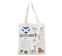 MEIKIUP Scotland Tote Bag Scotland Lover Gift Scotland Souvenir Gift Scottish Highlander Shoulder Bag, Scottish Tb, One Size