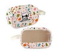 MEIKIUP Sewing Lover Gifts Sewing Clear Cosmetic Bag Relieving Stress One Stitch at a Time Sewing Gift for Quilter Tailor Pouch (Sewing Clear Bag-UK)