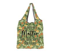 MEIKIUP Snail Gifts for Snail Lovers It Does Not Matter How Slow You Go Don't Stop Inspirational Foldable Reusable Grocery Bags (Snail F-Bag-UK)