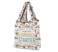 MEIKIUP Sourdough Baker Gift Just a Girl and Her Sourdough Starter Tote Bag Bread Baking Lovers Gift Pastry Chef Shopping Bag (Sourdough F-Bag-UK)