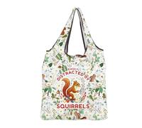 MEIKIUP Squirrels Reusable Grocery Bag Wildlife Lover Gifts Easily Distracted by Squirrels Cute Foldable Tote Bag Pinecone Gift (Squirrel F-Bag-UK)