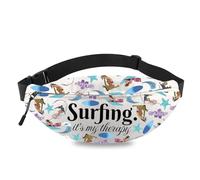 MEIKIUP Surfing Waist Bag Beach Lover Gift Surf Island Crossbody Bag Surf Vibes Merch Surfing It's My Therapy Gift, Surfing WB, Modern