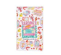 MEIKIUP Tinned Fish Kitchen Towel Sardines with Lemon and Olive Oil Dish Towel Seafood Gift Sardines Towels Housewarming Gifts (Sardines Towel-UK)