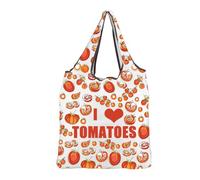 MEIKIUP Tomato Reusable Grocery Bag I Love Tomatoes Vegetarian Gifts for Tomato Lovers Vegan Shopping Bag Tomatoes Farmer Gifts