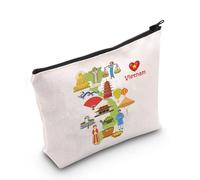 MEIKIUP Vietnam Travel Gift Vietnam Holiday Vacation Travel Makeup Bag Vietnam Culture Gifts Vietnam Travel Lover Gifts, Vietnam bag, 现代
