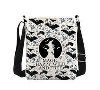 MEIKIUP Witchy Crossbody Bag Witch Gifts for Her Wicca Gifts Gothic Gift Bat Dark Goth Crossbody Bag Funny Halloween Party Gift (Witch Crossbody-UK)
