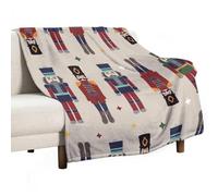 MEIKKO Christmas Soldier Nutcracker Flannel Fleece Throw Blanket Merry Xmas Vintage 50x60 Inches Soft Blanket for Couch,Cozy,Warm,Lightweight