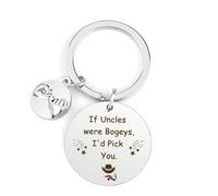 MEILAN Hoosmoon Funny Uncle Gifts from Niece Nephew, Uncle Keyring, Special Uncle Christmas Gifts, Uncle Presents, Best Uncle Birthday Gifts - If Uncles were Bogeys, I'd Pick You