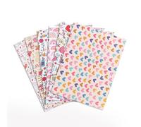 MeiLang 6 Sheets Heart Wrapping Paper, 70x50cm Love Heart Gift Wrap, Colourful Hearts Design Recyclable Paper for Birthday Valentine Anniversary Presents