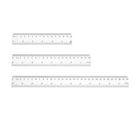 MeiLang Clear Plastic Ruler Set 3 Pcs 6 8 12 Inch 15 20 30 cm