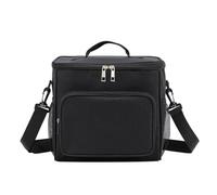 MeiLang Insulated Lunch Bag, Waterproof Black Reusable Thermal Cooler Bag for Work School Picnic, 10L Travel Leakproof Lunch Box Bag Container for Adults Men Women