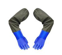 MeiLang Long Pond Gloves, 26.78" Heavy Duty Waterproof Length Rubber Gloves, Reusable Extra Long Gloves Drain Cleaning for Gardening, Aquarium, Fishery & Industrial Use (Large)