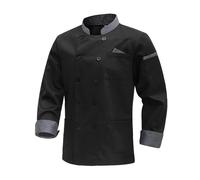 MeiLayM Chef Jacket Mens Professional Chef Jacket Long Sleeve Chef Uniform for Men Women Food Service Chefs Jacket with Buttons Black,XXL