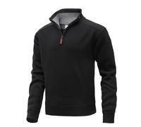 MeiLayM Mens 1/4 Zip Neck Jumper Warm Turtleneck Sweater Knitted Turtleneck Sweater Slim Fit Pullover Long Sleeve Lightweight Pullover Sweaters Black,XXL