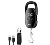Meilen Luggage Scale, 110LB/50KG Suitcase Weighing Scales with hook, Digital Fishing Scale with Portable Hanging, Type-C Charging, LED Screen, Black