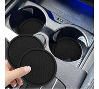 MEILIANQIPEI 4 Pcs Car Coaster for Kia Picanto 2025 2024 2023, Cup Holder Mat Silicone Non-Slip Bottle Insert Interior Accessories Flexible Universal Protection