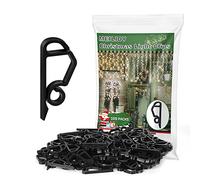 MEILIDY Christmas Light Clips, Black Holiday Light Clips Weatherproof Outdoor Gutter Hooks Gutter Light Clips String Lights Hooks for Halloween Christmas Lights Decorations - 100 Pcs