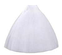 MeiLiMiYu Hoopless Petticoat Crinoline Underskirt Skirt 8 Layers Floor Length Ball Gown Petticoat Underskirt Slip for Wedding, White, One Size