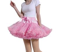MeiLiMiYu Women's Petticoat Skirt Adult Puffy Tutu Skirt Layered Ballet Tulle Pettiskirts Dress Costume Underskirt, Pink, One Size