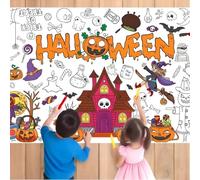 MEILINJIAN Halloween Coloring Poster,Large Paper Coloring Tablecloth Crafts for Kids Halloween Activities Games Gifts Party Favors (Halloween)