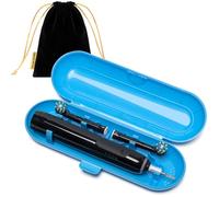 meilinkeji Electric Toothbrush Case for Oral B/Oral-B Pro/iO/Philips Sonicare/Demita/Bitvae and Most Electric Toothbrushes, Includes 1 Charger Pouch, Blue