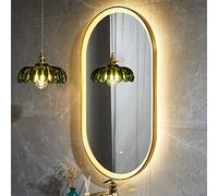 MEILISHAOMEI Infrared Sensor Bathroom LED Illuminated Vanity Mirror,Color Temperature Adjustable,Wall Mounted,Dimmable Lights Makeup Mirror with Stainless Steel Gold Frame(Size:40x80cm/16x32in)
