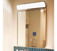 MEILISHAOMEI Silver Bathroom Mirror with Vanity Light,Rectangular Aluminum Alloy Framed Mirror,Modern Wall Mounted Bathroom Mirrors,6000K White Light,Ultra White Glass(40x80cm)