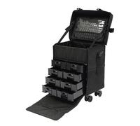 meiliwmlo 38x29x42cm Rolling Makeup Case Cosmetic Case Trolley Make Up Suitcase Cosmetic Trolley Makeup Suitcase with Removable Universal Wheels for Make-up Artists from Beginners to Professionals