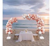 meiliwmlo Balloon Stand Balloon Arch Stand Kit Free Bending Arch Holder with Base Wedding Party 1.5m With Balloon Clips and Manual Pump for stage decoration birthday parties weddings etc (White)