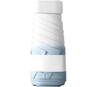 Meiliyadexin Compact Travel Umbrella, Travel Umbrella, Portable Mini Folding Umbrella, Small Pocket Umbrella for Rain, with 99% UV Protection Travel Umbrella for Girls and Women (Misty Blue)