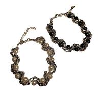 Meiliyizu Beaded Stainless Steel Tarnish Resistant Sturdy Design Edgy Twisted Bead Unique Unisex Cold Fashion Industrial Beaded Men's Jewelry