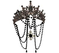 Meiliyizu Gothic Crown Headpiece, Gothic Crown Headpiece Virgin Mary Headwear Medieval Princess Queen Headband Suitable for Photography Stage Props