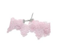 Meiliyizu Lace Choker Necklace, Vintage Lace Choker Necklace Stylish Pendant Adjustable Length Elegant Collar for Women Fashion Jewelry Accessory, Pink