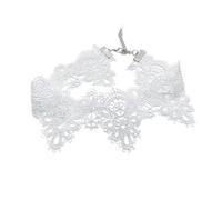 Meiliyizu Lace Choker Necklace, Vintage Lace Choker Necklace Stylish Pendant Adjustable Length Elegant Collar for Women Fashion Jewelry Accessory, White