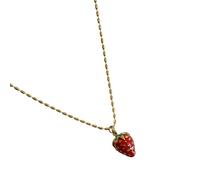 Meiliyizu Lovely Fruit Inspired Pendant Necklace Comfortable Wear Adjustable Length Neck Chain Trendy Neck Jewelry Her Lightweight Collarbone Chain