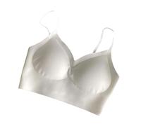 Meiliyizu U Shaped Back Crosses Strap Bralette Thin Cotton Convertible Adjustable Spaghetti Straps Push Up Bra for Women U Shaped Backless Underwear White