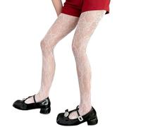 Meiliyizu Womens Aesthetic Vintage Flower Pattern Fishnet Tights Stockings Hollowed Out Mesh Lace Colorful Pantyhose Leggings