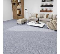 MEILLEVIE 12pcs 1 m² Self-Adhesive Carpet Tiles 30 x 30 cm, Washable Peel and Stick Floor Tiles, Floor Tiles self Adhesive, for Stairs Home Bedroom Living Room Office Commercial (Grey)