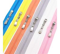 Meillia 6PCS 60 Inch #3 Double Slider Zippers Closed End Nylon Coil Zippers for Sewing, Crafts, Bags, Pillowcases, Bed Sacks, Decorating (60" 6 Colors)