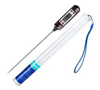 Meilliger Meat Thermometer Food Probe Digital Cooking Thermometer, Backlight Display, 14.6 cm Stainless-Steel Probe, Readable 50 ° C - 300 ° C (Storage Case and Battery Included)