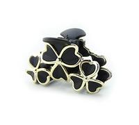 Meilliwish Clover Flowers Beautiful Hair Claw Clip for Women Girls 1 PCS(D63)(Black)