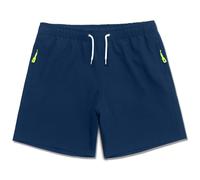 MEILONGER Boys Swimming Shorts Kids Stretch Quick-Dry Board Shorts with Mesh Liner & Secure Zipper Pockets(Navy,18-20)