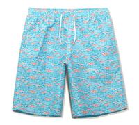 MEILONGER Boys Swimming Shorts Quick Dry Beach Board Trunks Swimwear Bathing Suits Size 6-7,8,10-12,14-16(Light Blue(Fish),10-12)