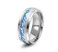 Meilord 8mm Glow Ring The Lord of The Rings Spinner Ring for Men and Women Fidgety Anxiety Magic Ring Luminous Glowing in The Dark Worrying Anxious Rings,Size6-12, Metal